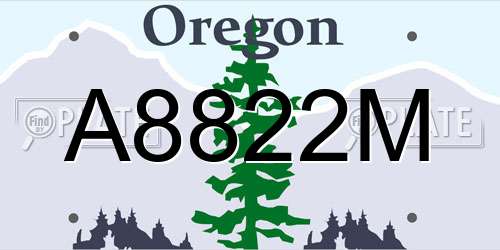 A8822M Oregon License Plate