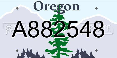 A882548 Oregon License Plate