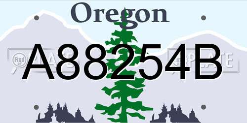 A88254B Oregon License Plate
