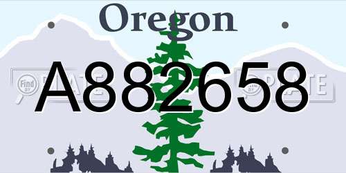A882658 Oregon License Plate