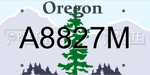 A8827M Oregon License Plate