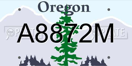 A8872M Oregon License Plate