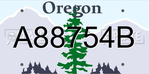 A88754B Oregon License Plate