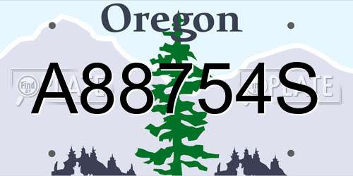 A88754S Oregon License Plate