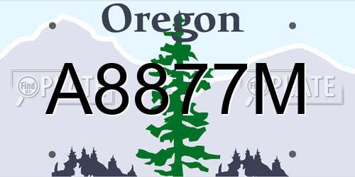A8877M Oregon License Plate