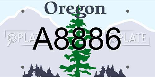 A8886 Oregon License Plate