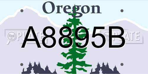 A8895B Oregon License Plate