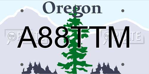 A88TTM Oregon License Plate