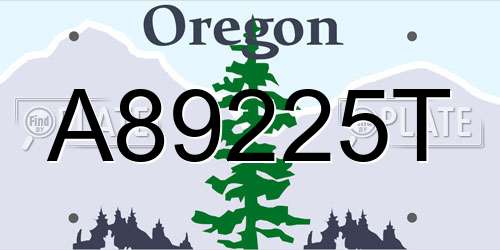 A89225T Oregon License Plate
