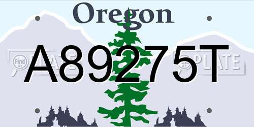 A89275T Oregon License Plate