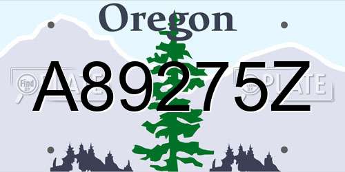 A89275Z Oregon License Plate