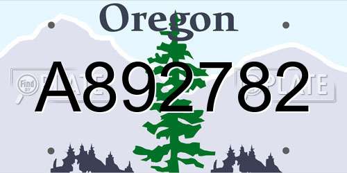 A892782 Oregon License Plate