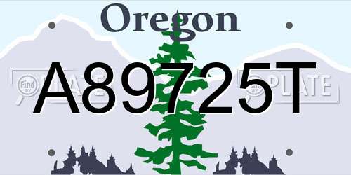 A89725T Oregon License Plate