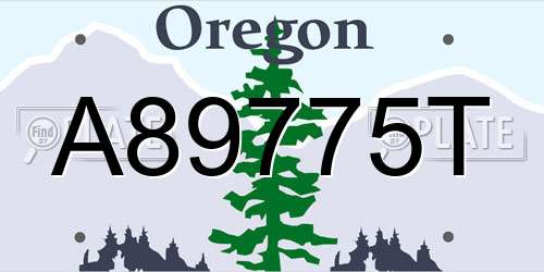 A89775T Oregon License Plate