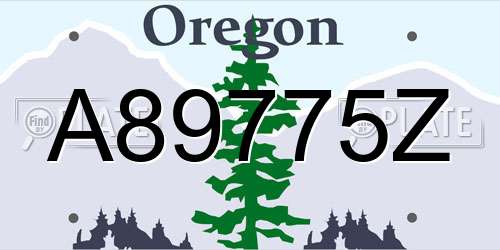 A89775Z Oregon License Plate
