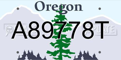 A89778T Oregon License Plate