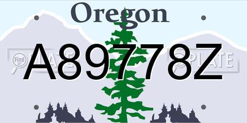 A89778Z Oregon License Plate