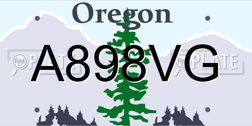 A898VG Oregon License Plate