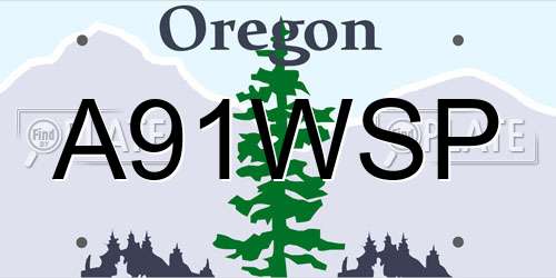 A91WSP Oregon License Plate