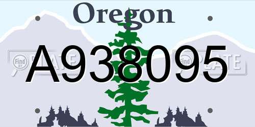 A938095 Oregon License Plate