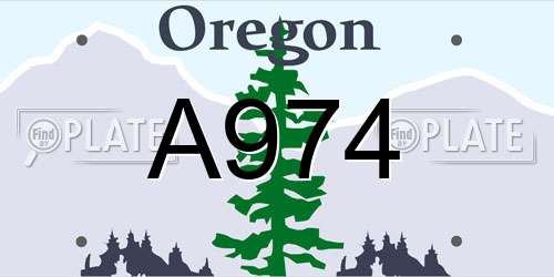 A974 Oregon License Plate