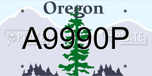 A9990P Oregon License Plate