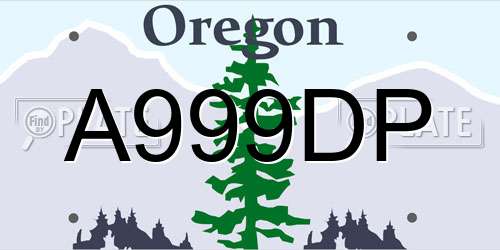 A999DP Oregon License Plate
