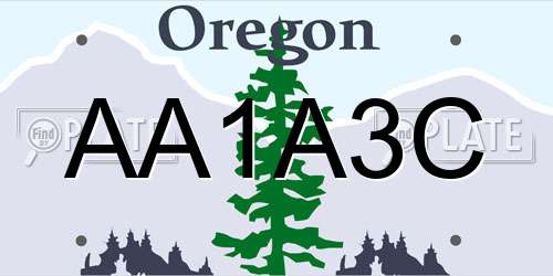 AA1A3C Oregon License Plate