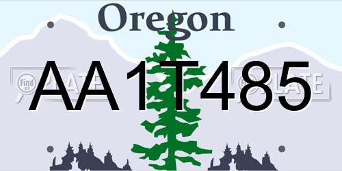AA1T485 Oregon License Plate