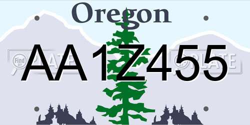 AA1Z455 Oregon License Plate