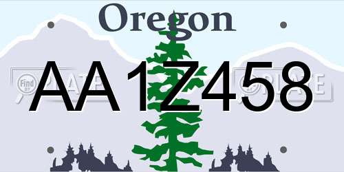 AA1Z458 Oregon License Plate