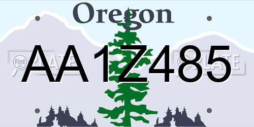 AA1Z485 Oregon License Plate