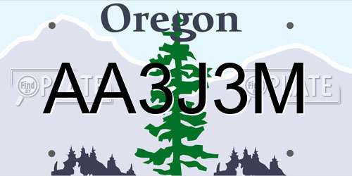 AA3J3M Oregon License Plate