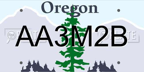 AA3M2B Oregon License Plate