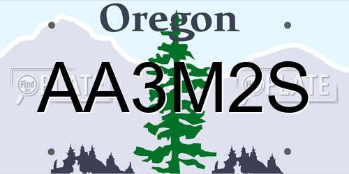 AA3M2S Oregon License Plate