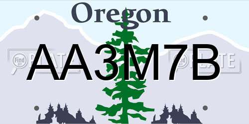 AA3M7B Oregon License Plate