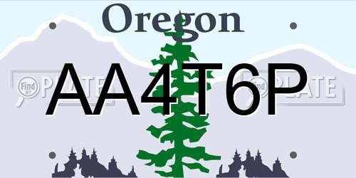 AA4T6P Oregon License Plate