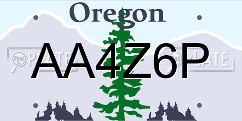 AA4Z6P Oregon License Plate