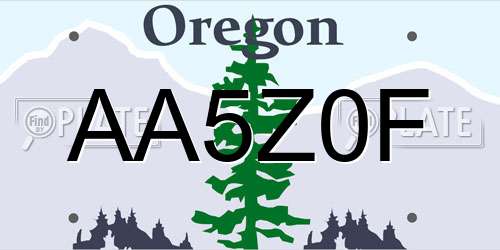 AA5Z0F Oregon License Plate