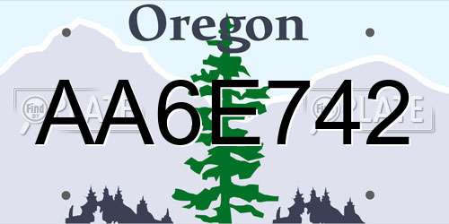 AA6E742 Oregon License Plate