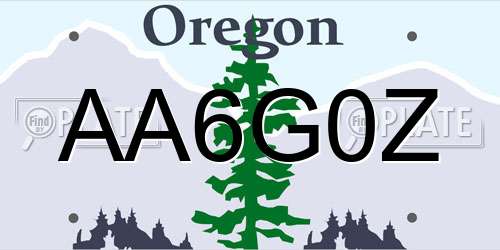 AA6G0Z Oregon License Plate