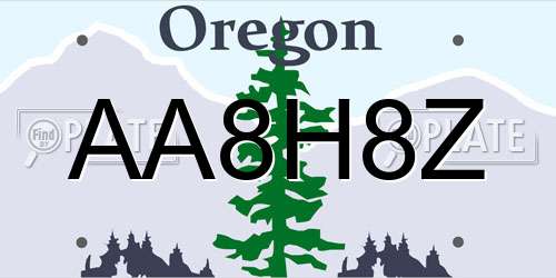 AA8H8Z Oregon License Plate