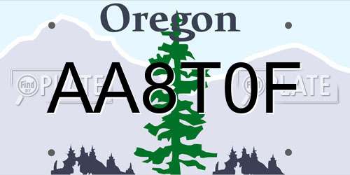 AA8T0F Oregon License Plate
