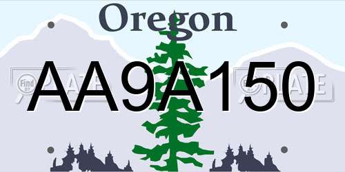 AA9A150 Oregon License Plate
