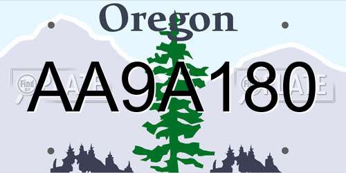 AA9A180 Oregon License Plate