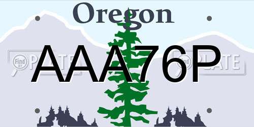 AAA76P Oregon License Plate