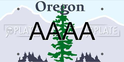 AAAA Oregon License Plate