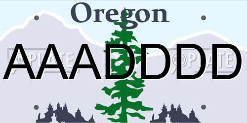 AAADDDD Oregon License Plate