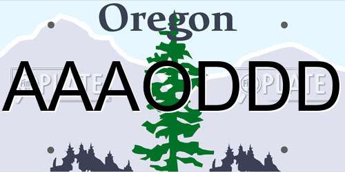 AAAODDD Oregon License Plate
