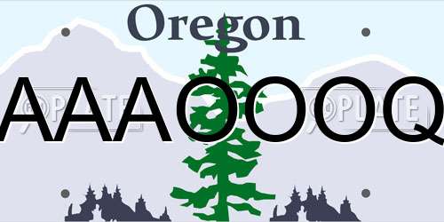 AAAOOOQ Oregon License Plate